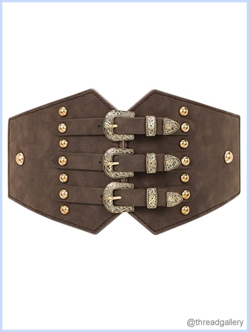 Renaissance Corset Belt Wide Leather Waist Belt for Dresses Costumes